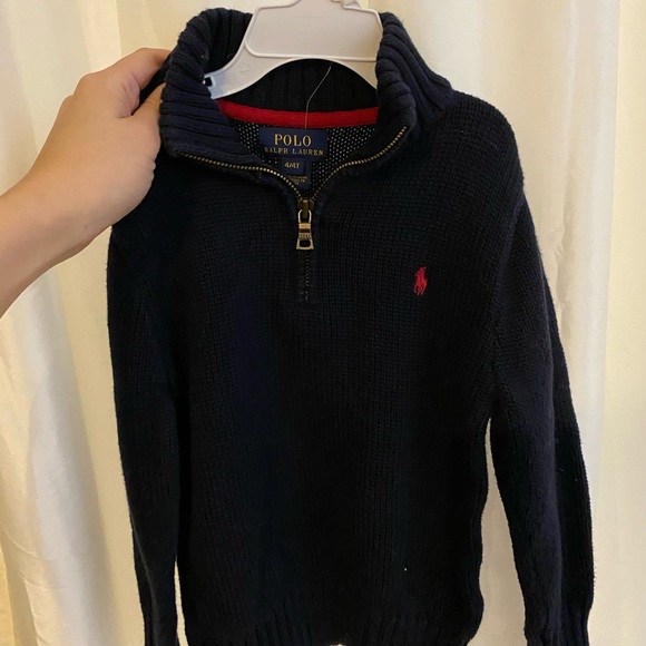 Boys Polo Ralph Lauren Navy half zip sweater